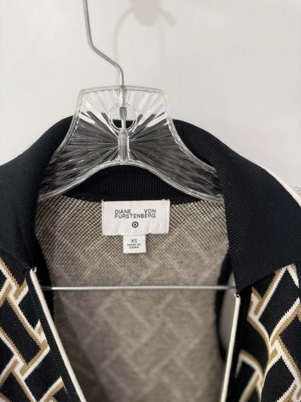 Diane von Furstenberg for Target Black and Neutral Weave Sweaterknit Midi Wrap D - Picture 5 of 9